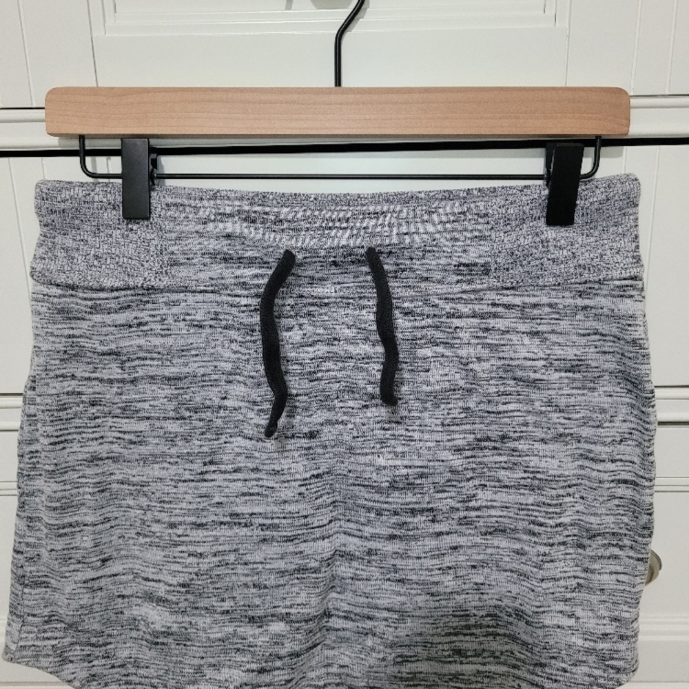 Gray Knit Drawstring Shorts